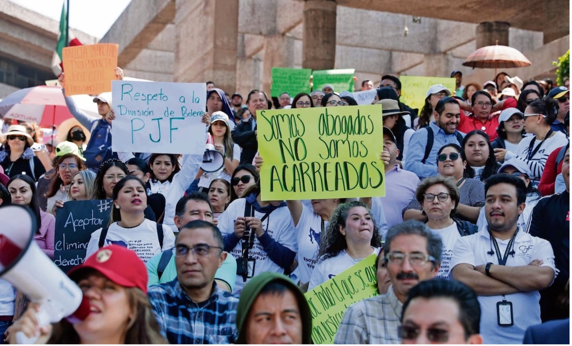 Trabajadores del Poder Judicial en protesta.